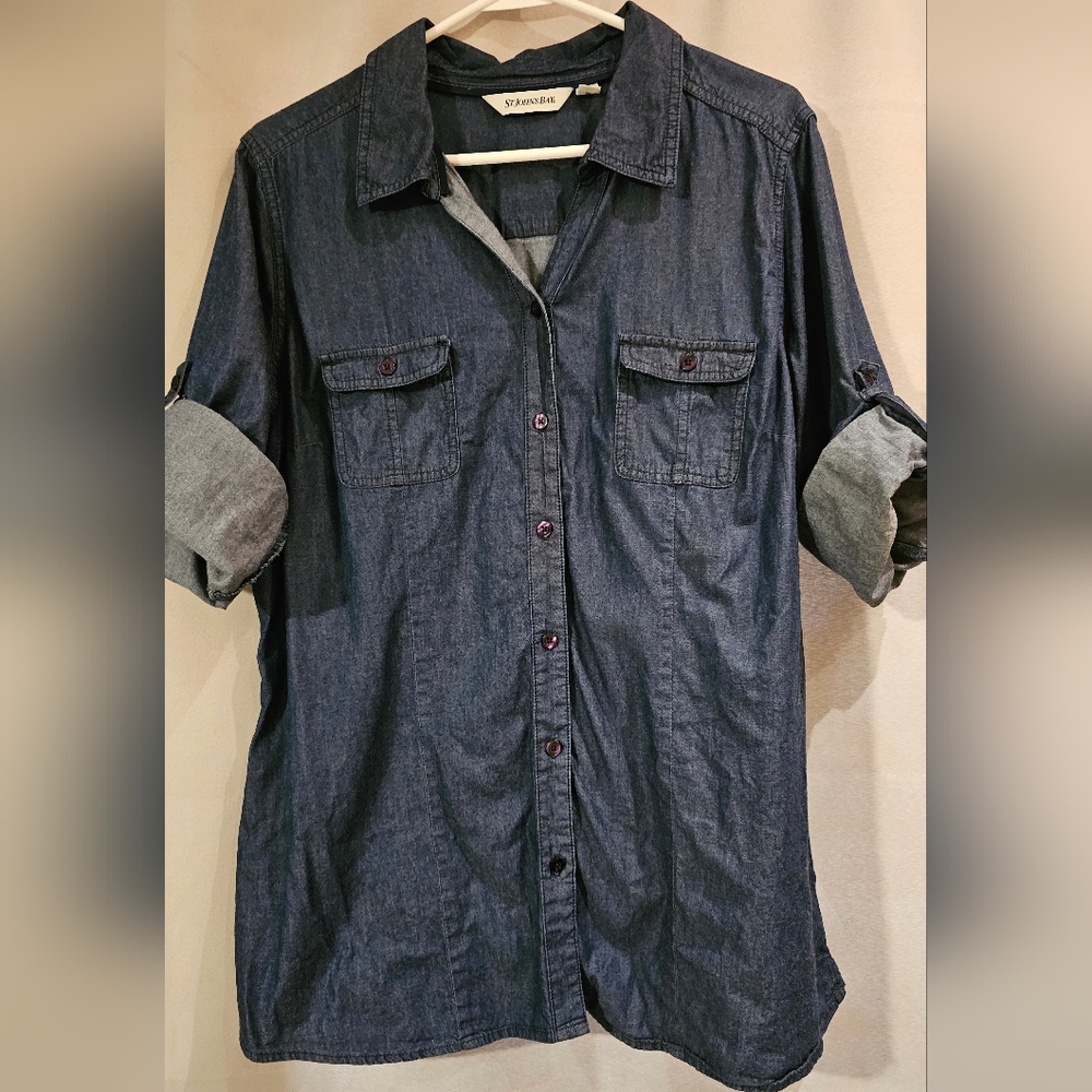 St. John's Bay Navy Denim Shirt